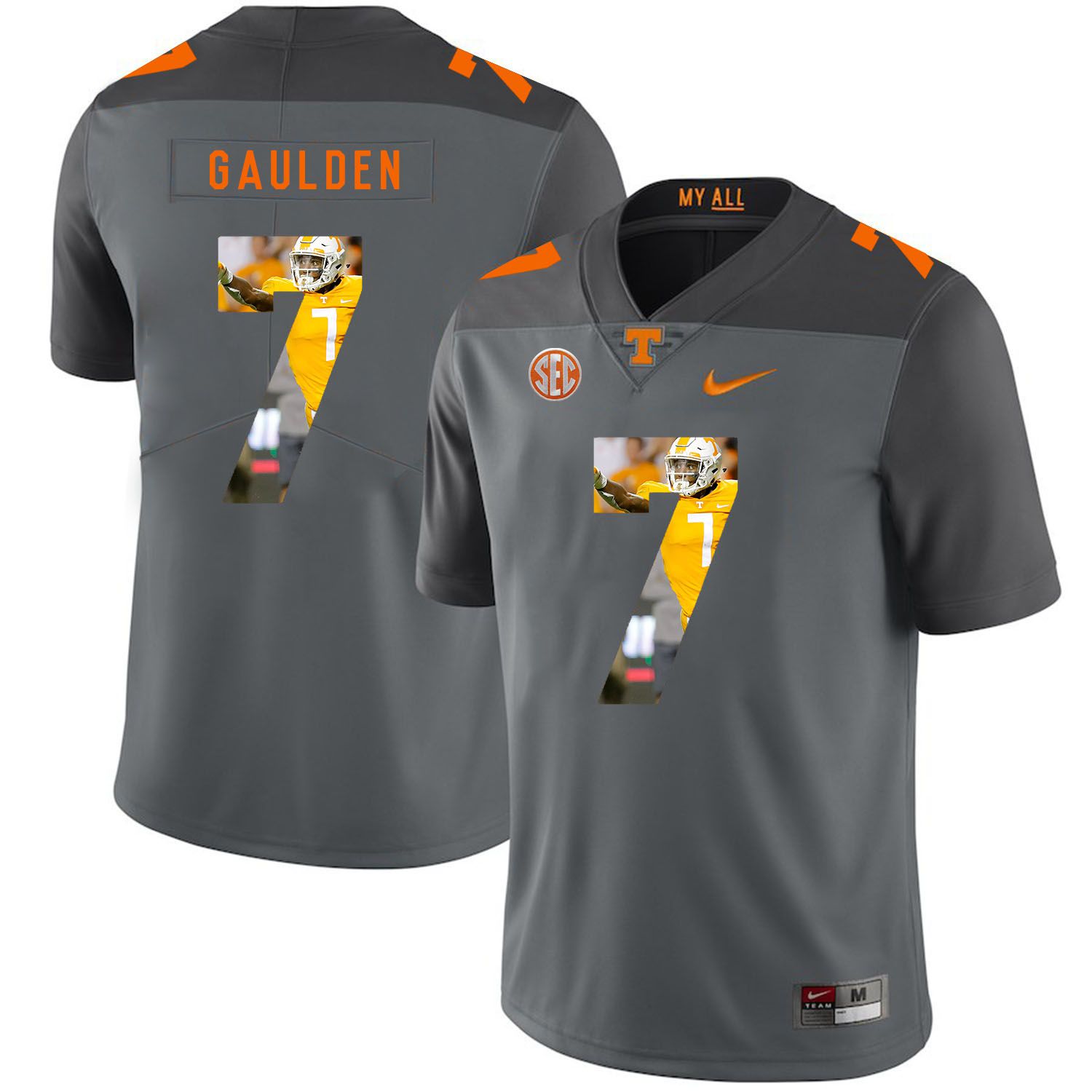 Men Tennessee Volunteers 7 Gaulden Grey Fashion Edition Customized NCAA Jerseys
